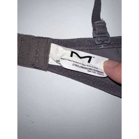 Maidenform 36B Push-Up T-Shirt Bra Gray Smooth Underwire Lightly Padded Everyday - Picture 2 of 4